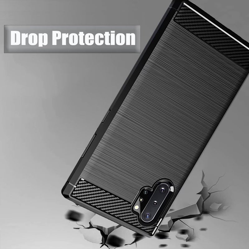 Aikcks for Samsung Galaxy Note10+ Plus 4G/5G Phone case, Shockproof, Scratch Resistant Carbon Fiber Jacket, Soft TPU, for Galaxy Note10+ Plus 4G/5G case (Black,) - Image 3